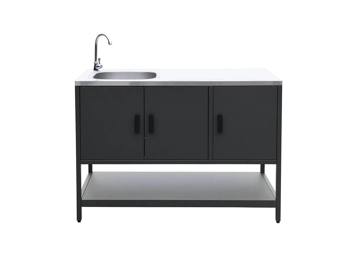 Modulo cucina da esterno in acciaio inossidabile, 3 moduli, nero
