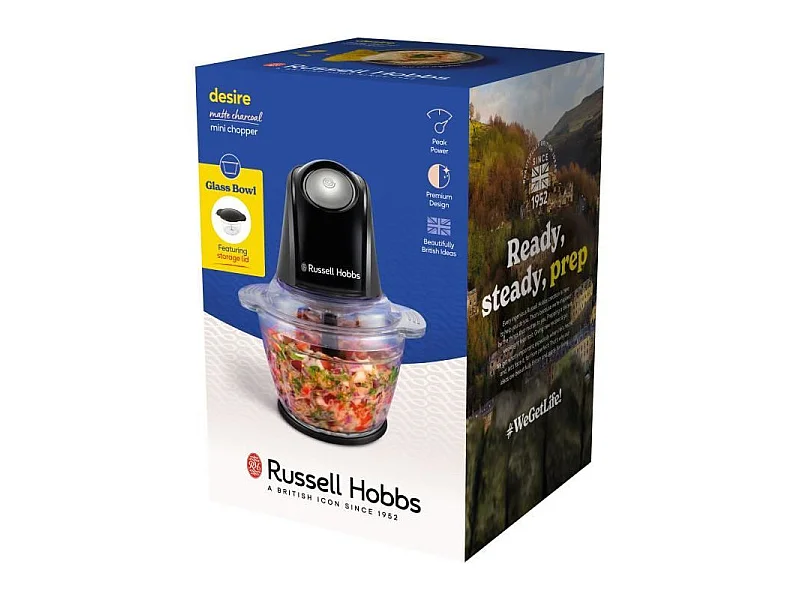 Picadora Mini Russell Hobbs 200W 1L Antracita Mate Compacta y Potente