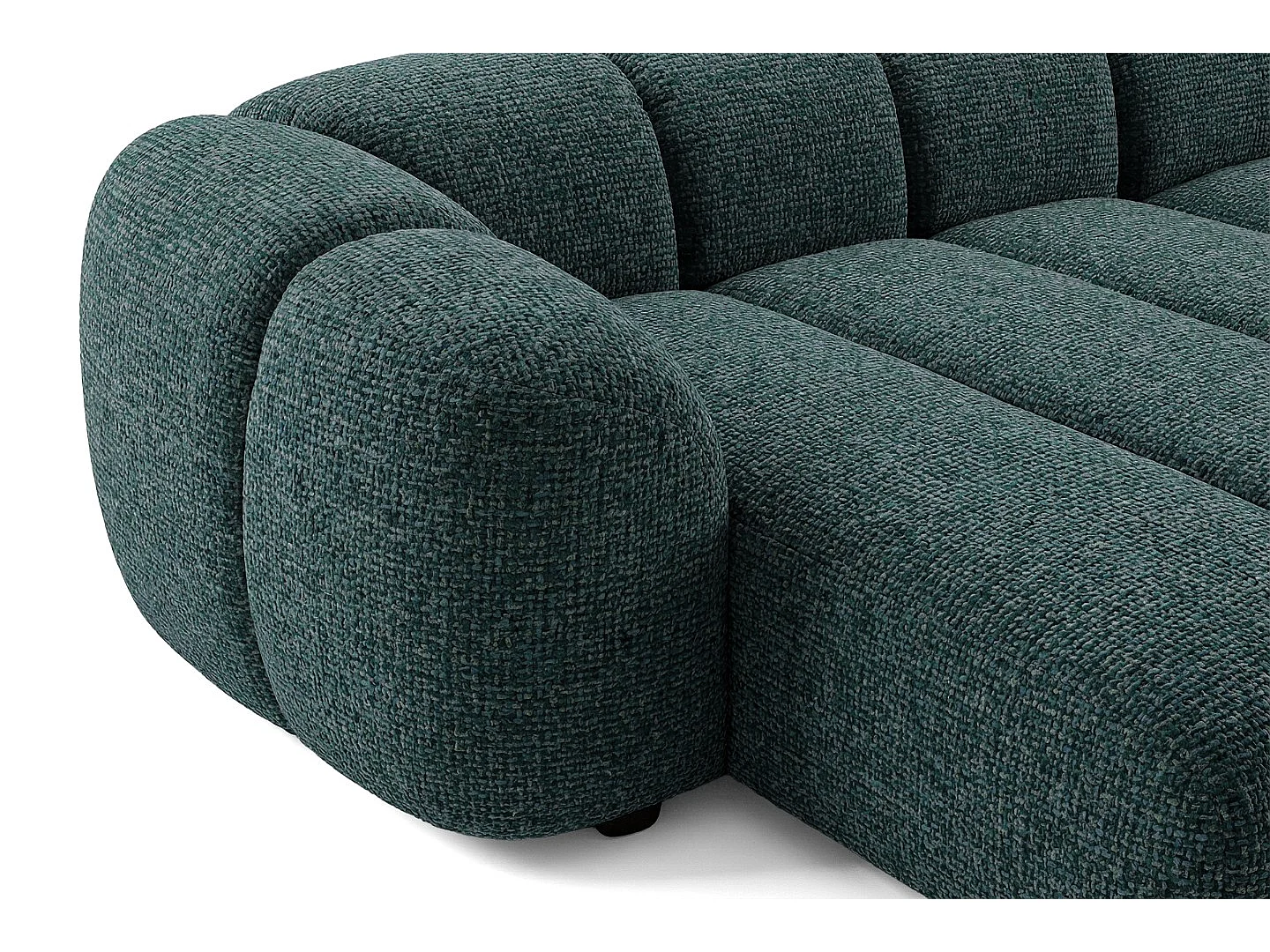 Kanapa narożna Mali Design 280 x 150 cm | Kanapa w kształcie litery L z wysokiej jakości tkaniny strukturalnej Puente | 06 jasnoszara | Puf po lewej stronie