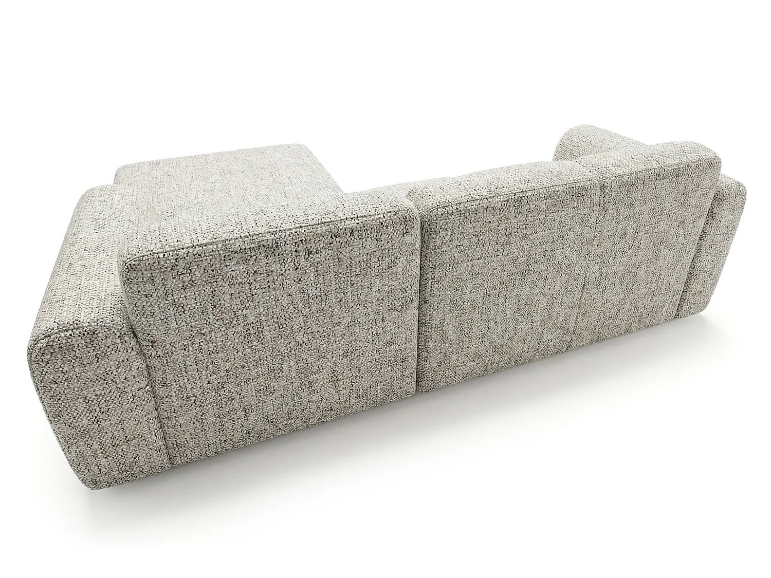 Canapé d'angle droit en tissu bouclé gris clair 310 cm - GIN