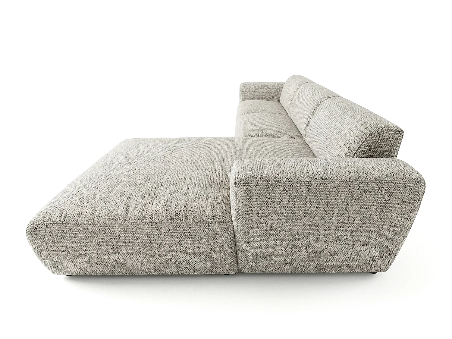 Canapé d'angle droit en tissu bouclé gris clair 310 cm - GIN