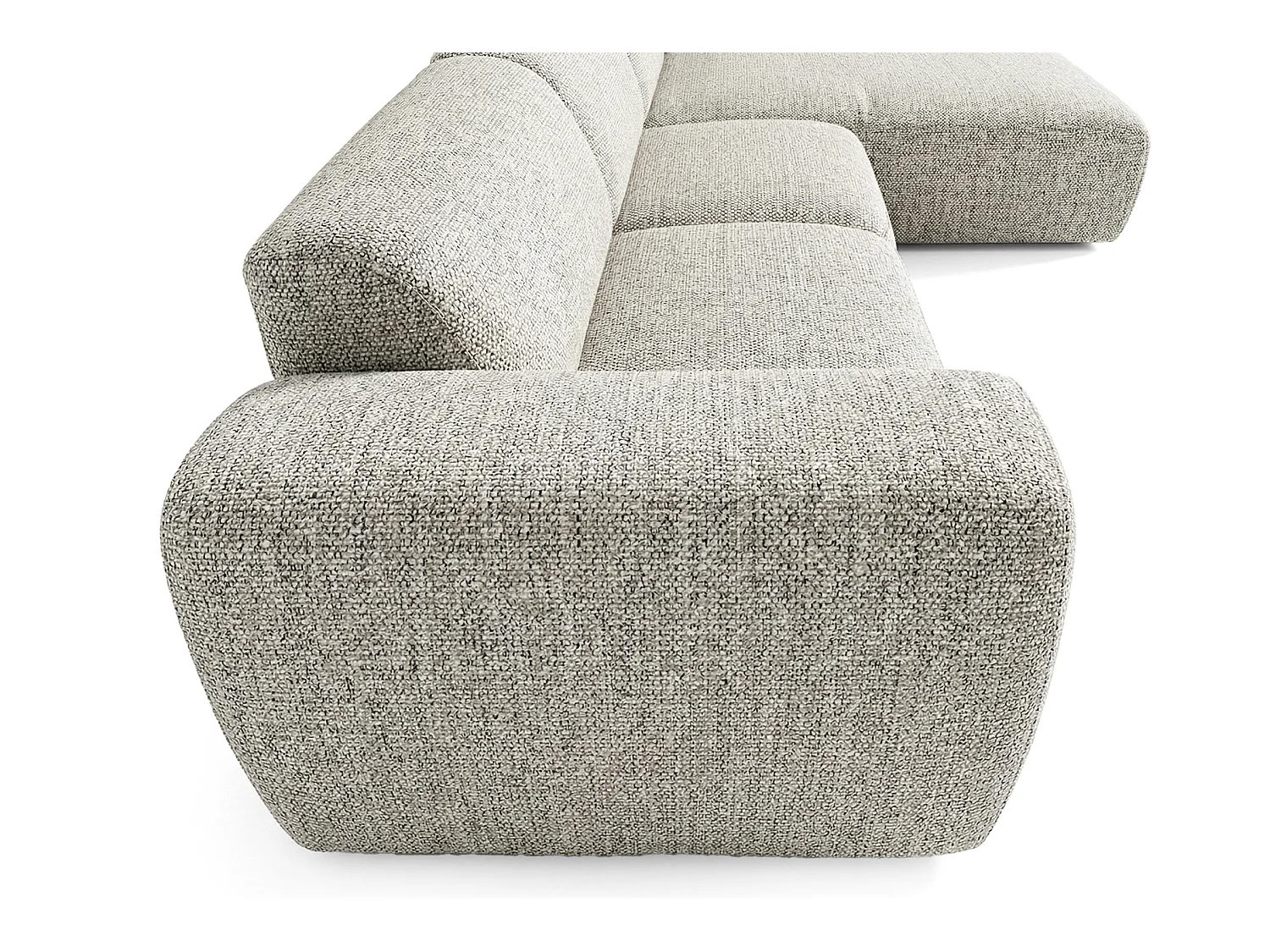Canapé d'angle droit en tissu bouclé gris clair 310 cm - GIN