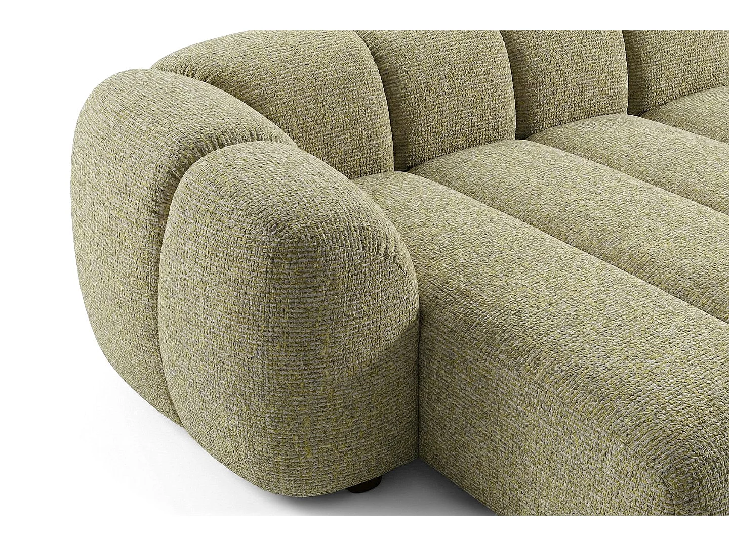 Canapé d'angle gauche tissu bouclé jaune moutarde 280 cm - Mali Design