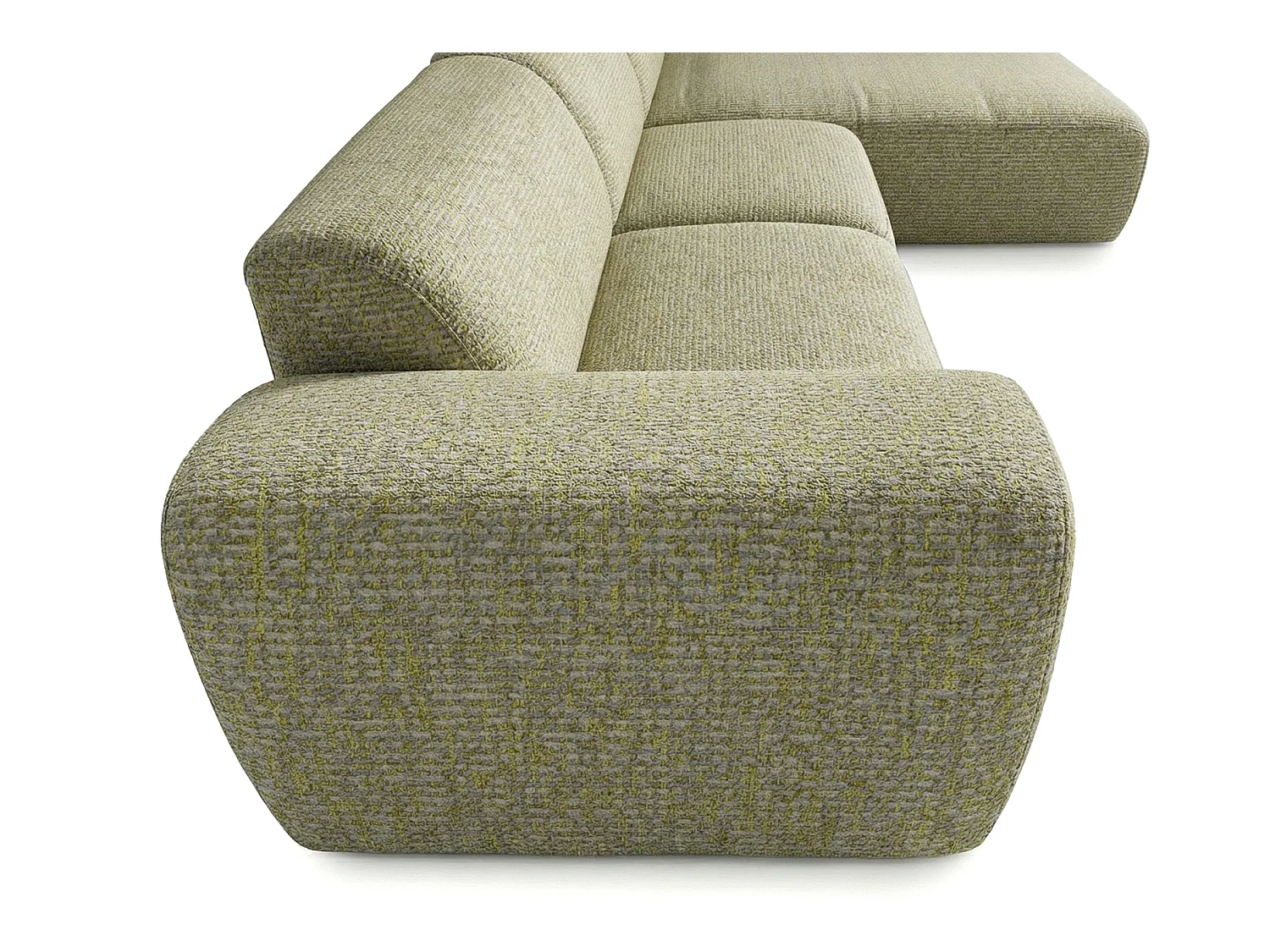 Canapé d'angle droit en tissu bouclé jaune moutarde 310 cm - GIN