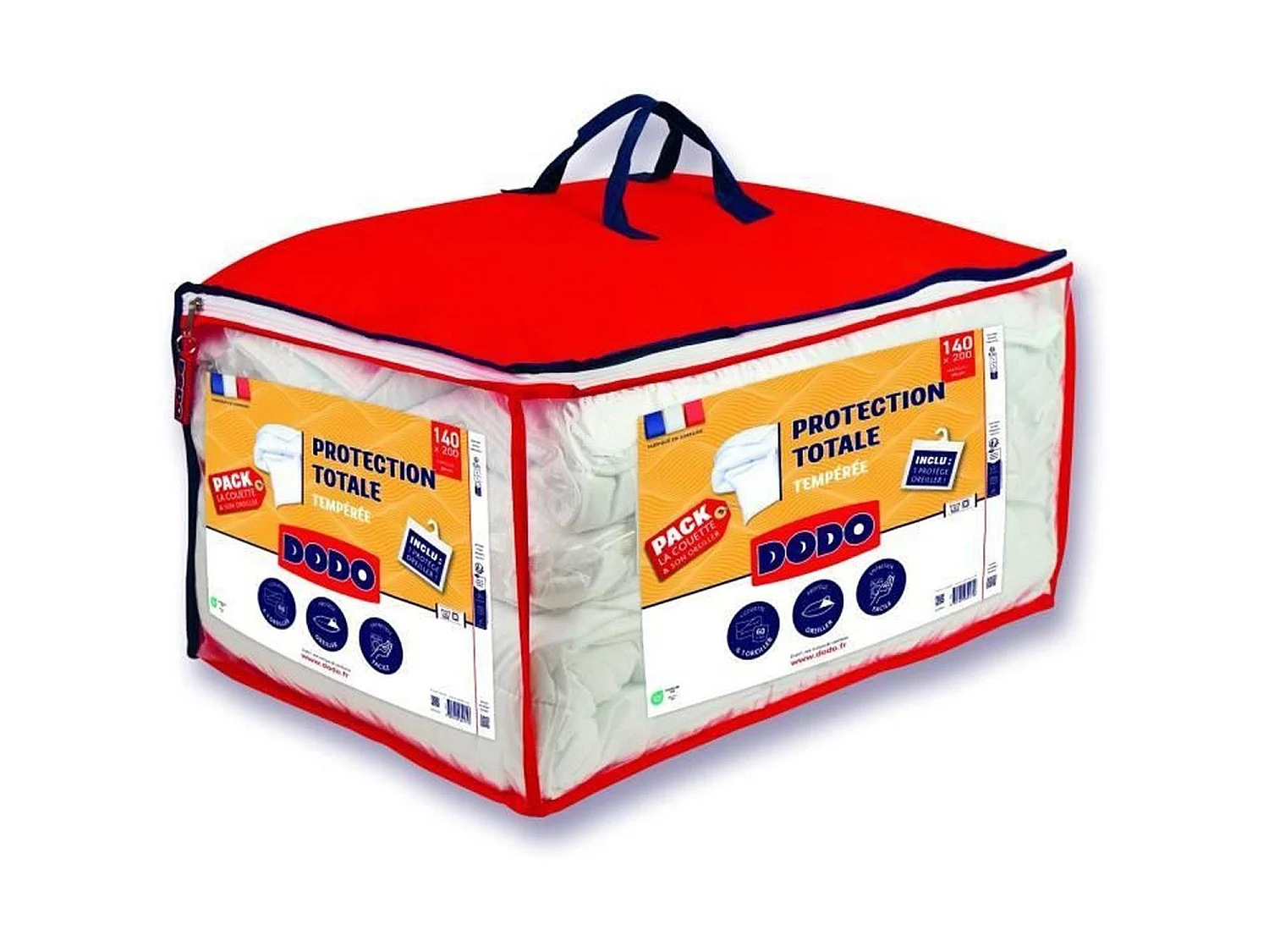 Pack de Protección Total Dodo: Edredón 200x200 cm + 2 Almohadas + 2 Protectores de Almohada, 350 g/m², Blanco