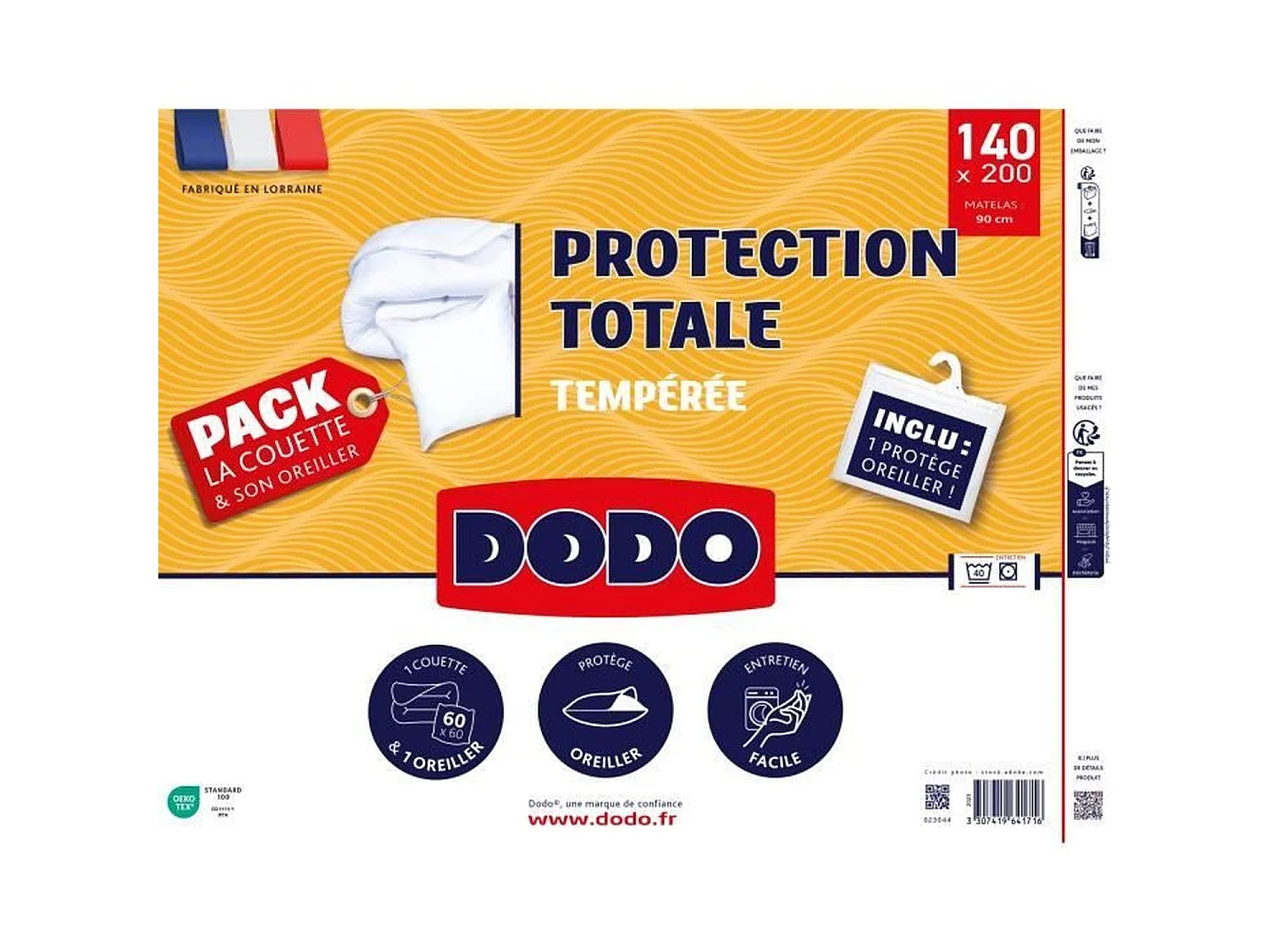 Pack de Protección Total Dodo: Edredón 200x200 cm + 2 Almohadas + 2 Protectores de Almohada, 350 g/m², Blanco
