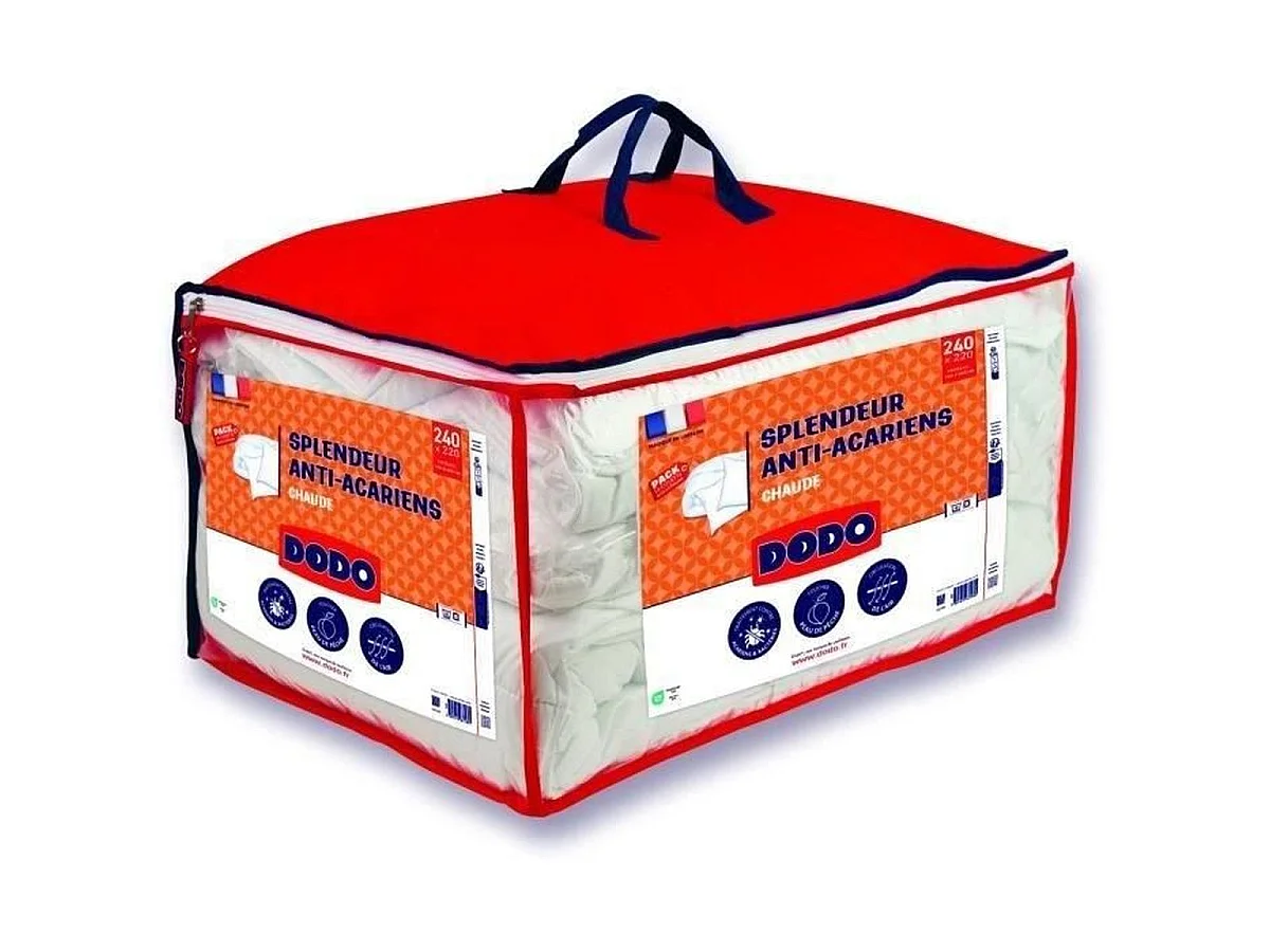 DODO Splendeur Pack — Couette Chaude 220x240 cm + 2 Oreillers 60x60 cm anti-acariens