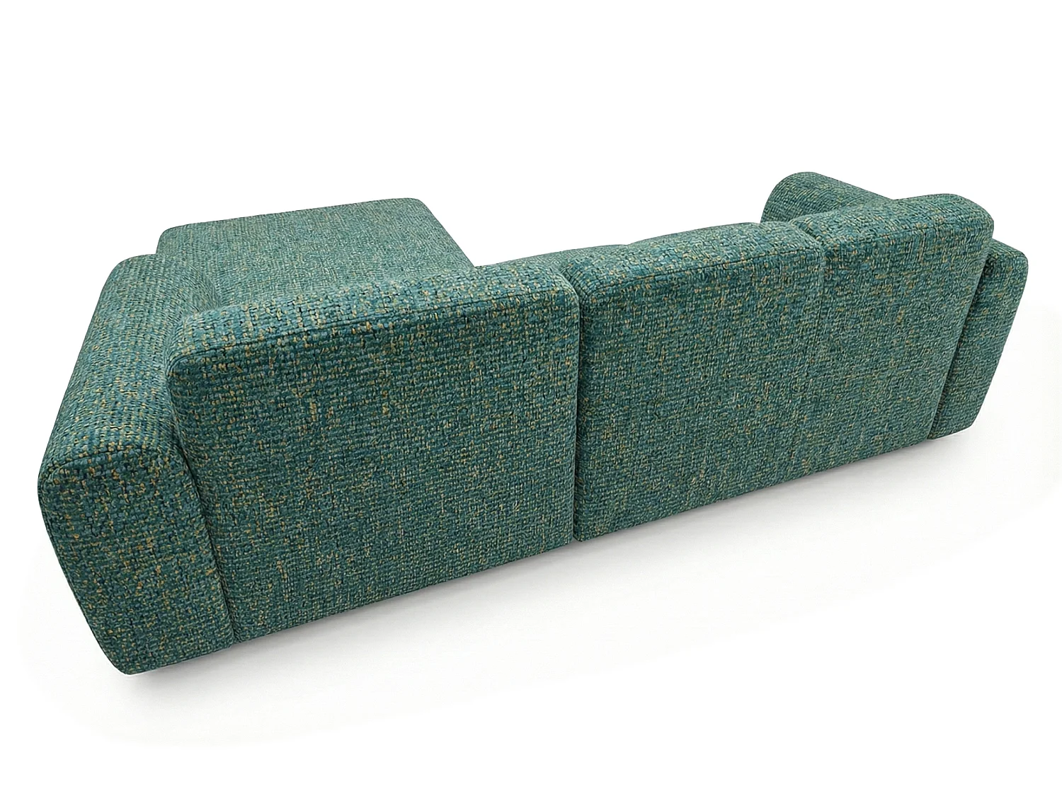 Canapé d'angle droit en tissu bouclé vert 310 cm - GIN