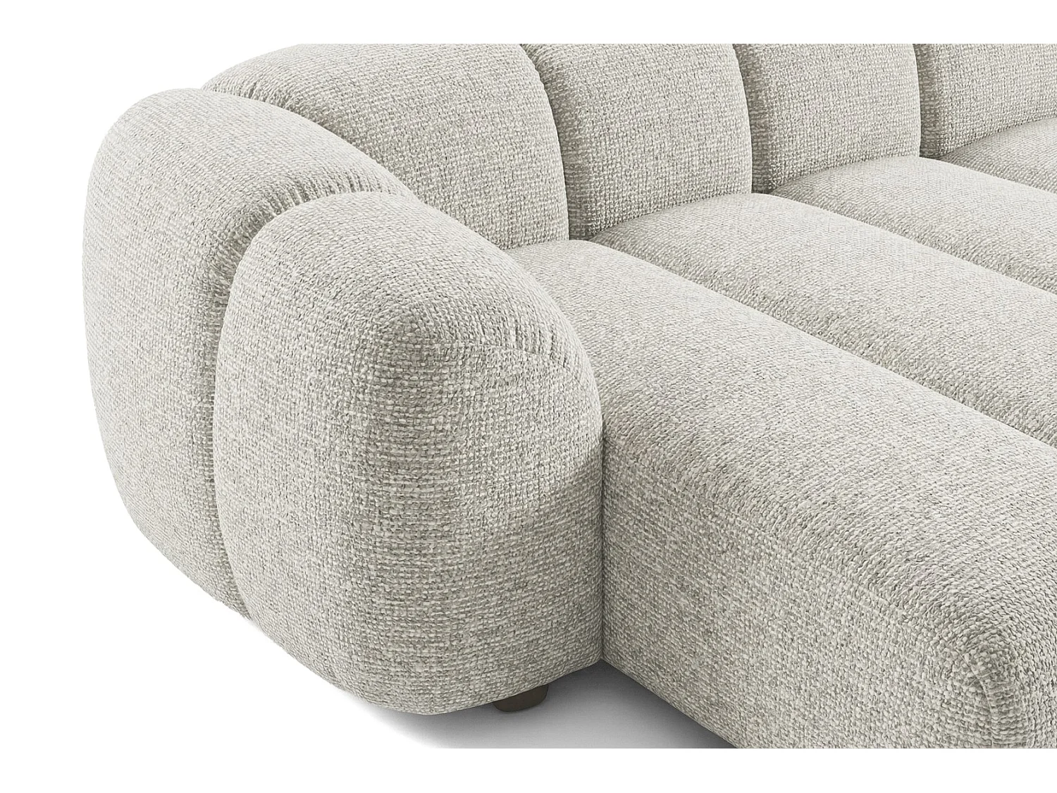 Canapé d'angle gauche tissu bouclé beige 280 cm - Mali Design