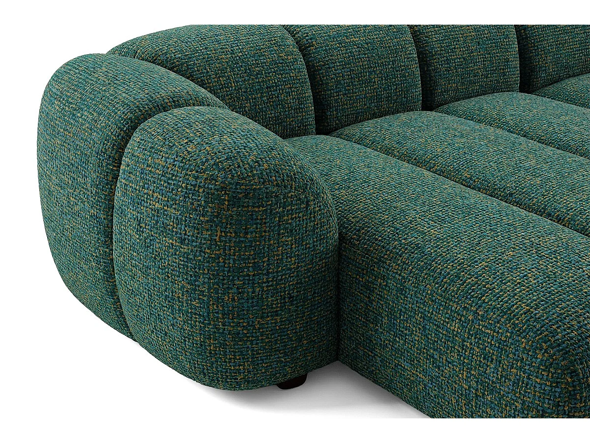 Canapé d'angle gauche tissu bouclé vert 280 cm - Mali Design