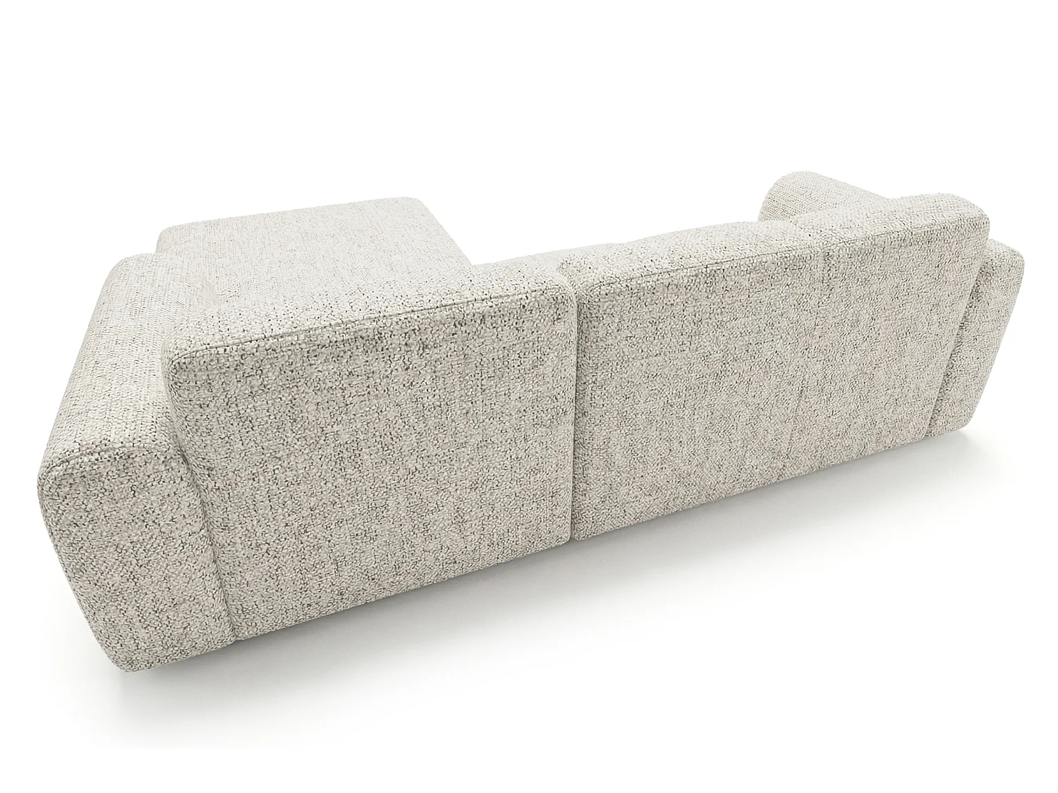 Canapé d'angle droit en tissu bouclé beige 310 cm - GIN