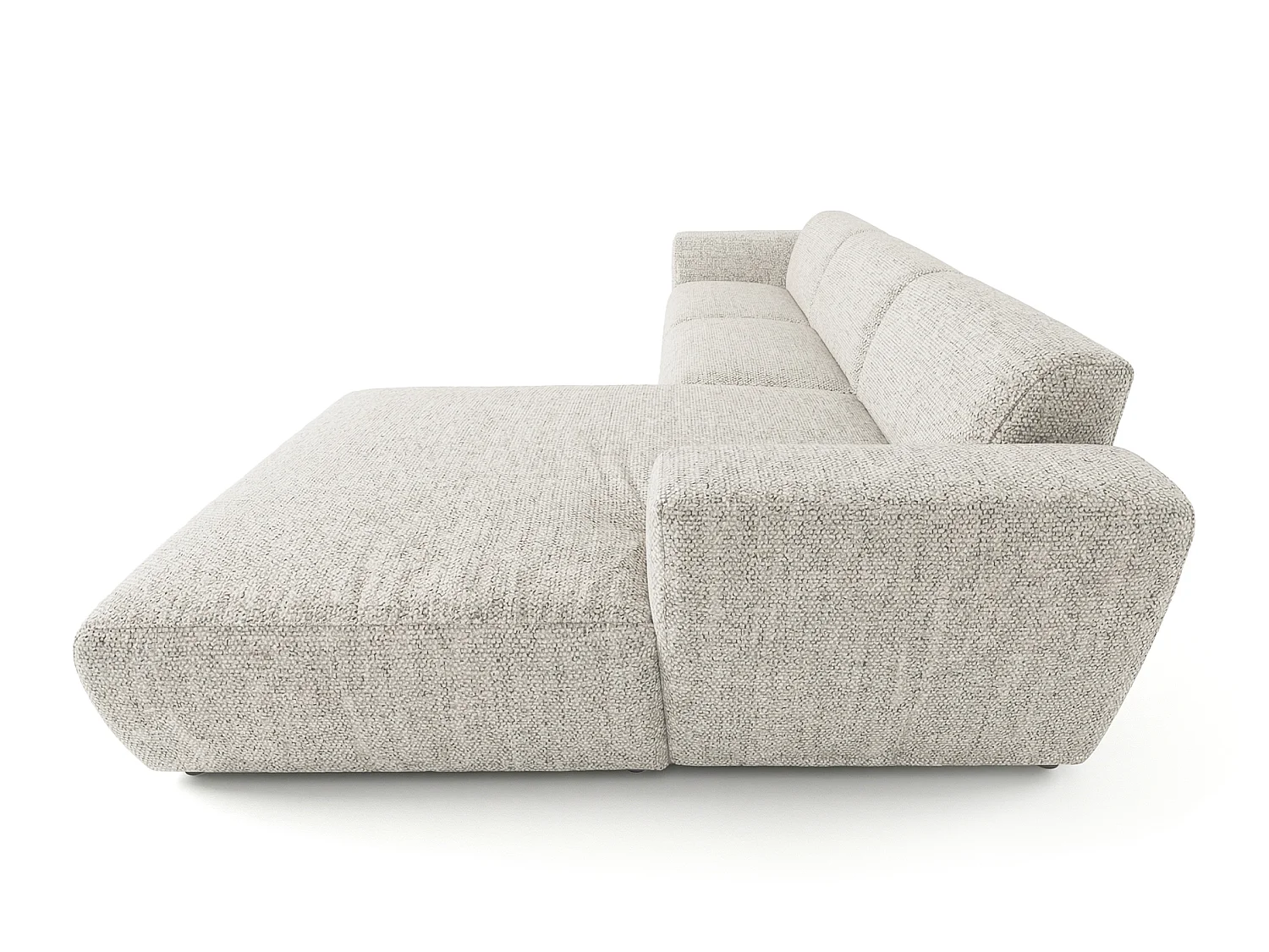 Canapé d'angle droit en tissu bouclé beige 310 cm - GIN