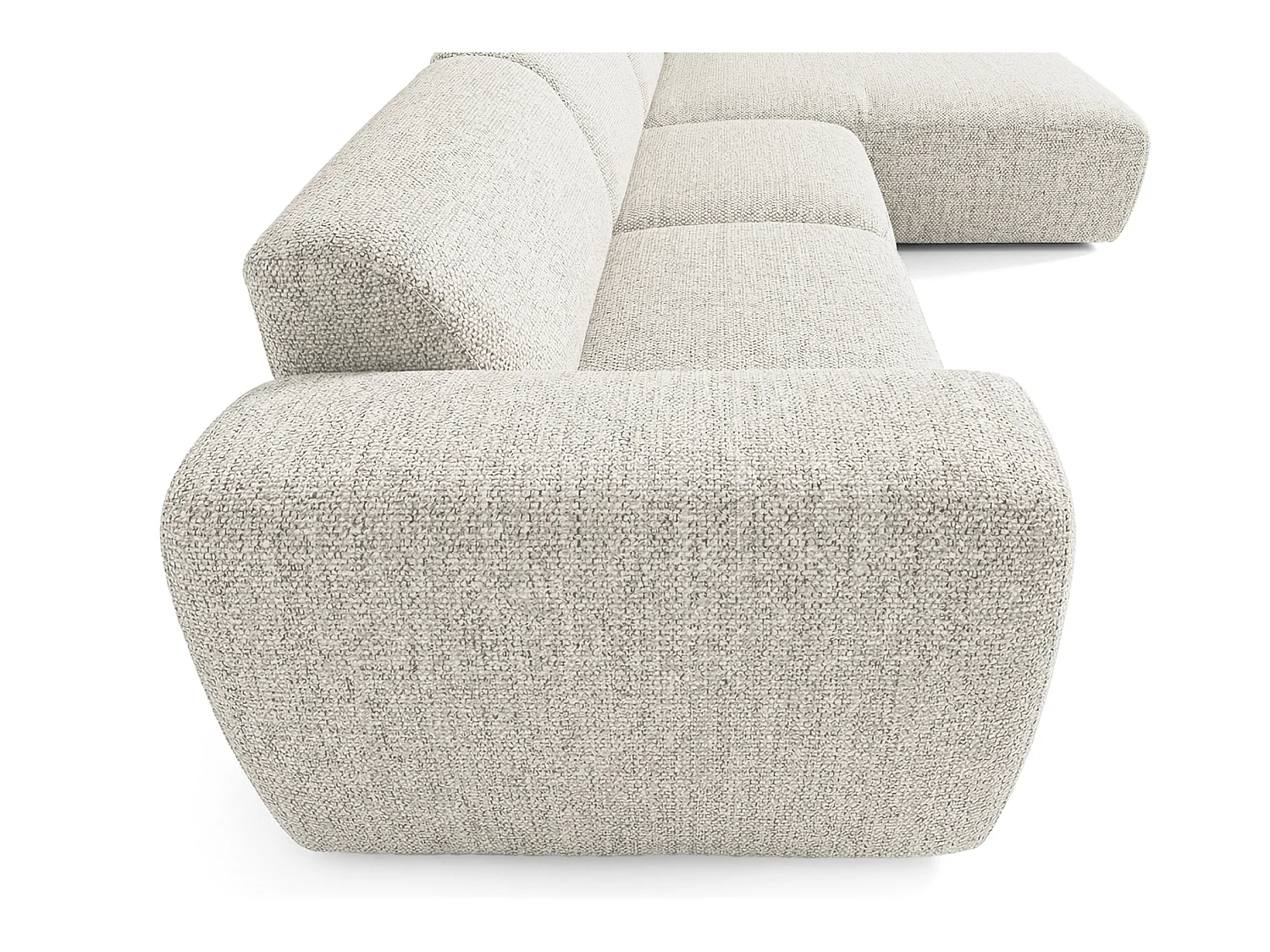 Canapé d'angle droit en tissu bouclé beige 310 cm - GIN