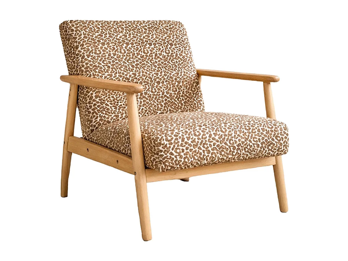 Fauteuil Design Léopard "Runbert" 80cm Marron