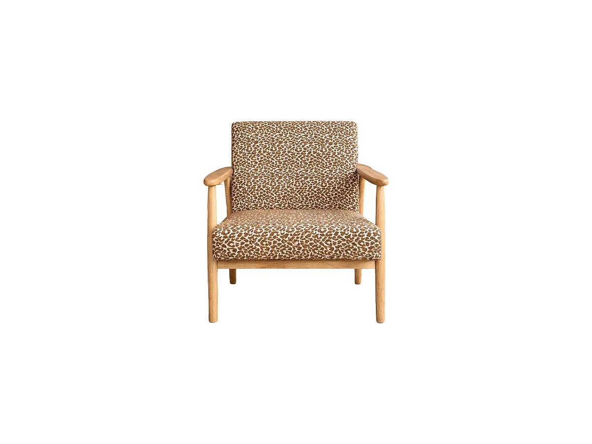 Fauteuil Design Léopard "Runbert" 80cm Marron