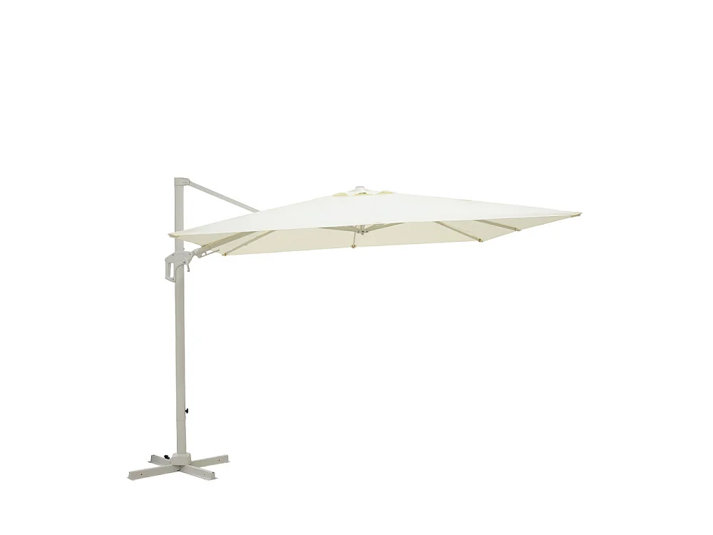 Veya - Parasol carré déporté en aluminium 3x3m - Beige
