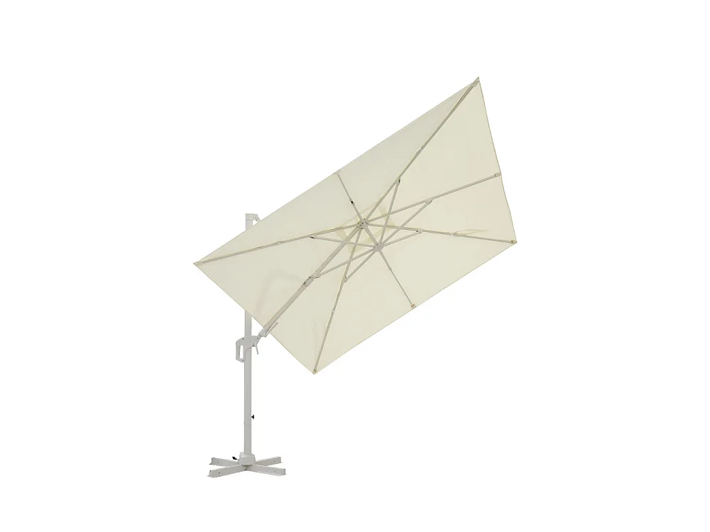 Veya - Parasol carré déporté en aluminium 3x3m - Beige