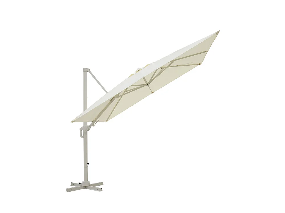 Veya - Parasol carré déporté en aluminium 3x3m - Beige