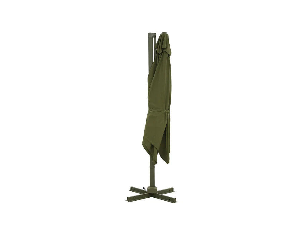 Veya - Parasol carré déporté en aluminium 3x3m - Vert olive