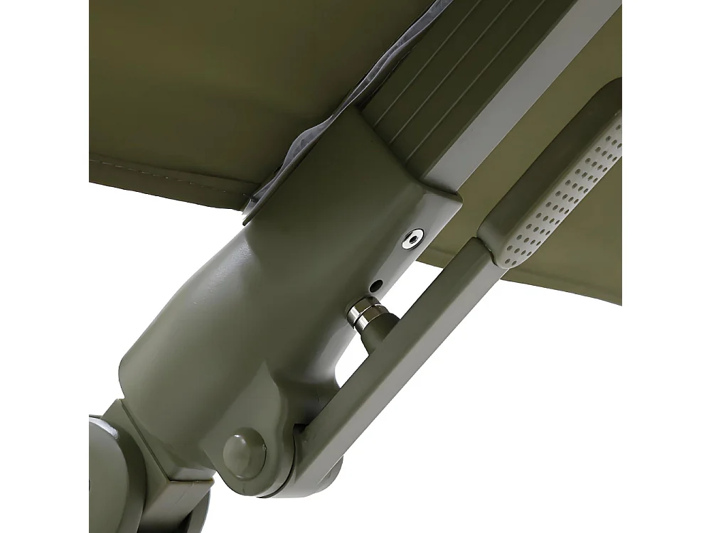 Veya - Parasol carré déporté en aluminium 3x3m - Vert olive