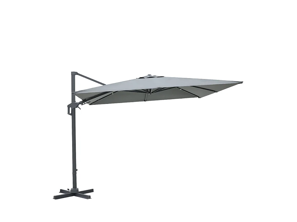 Veya - Parasol carré déporté en aluminium 3x3cm - Gris foncé
