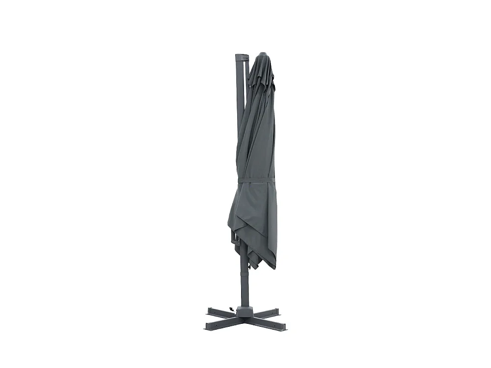Veya - Parasol carré déporté en aluminium 3x3cm - Gris foncé