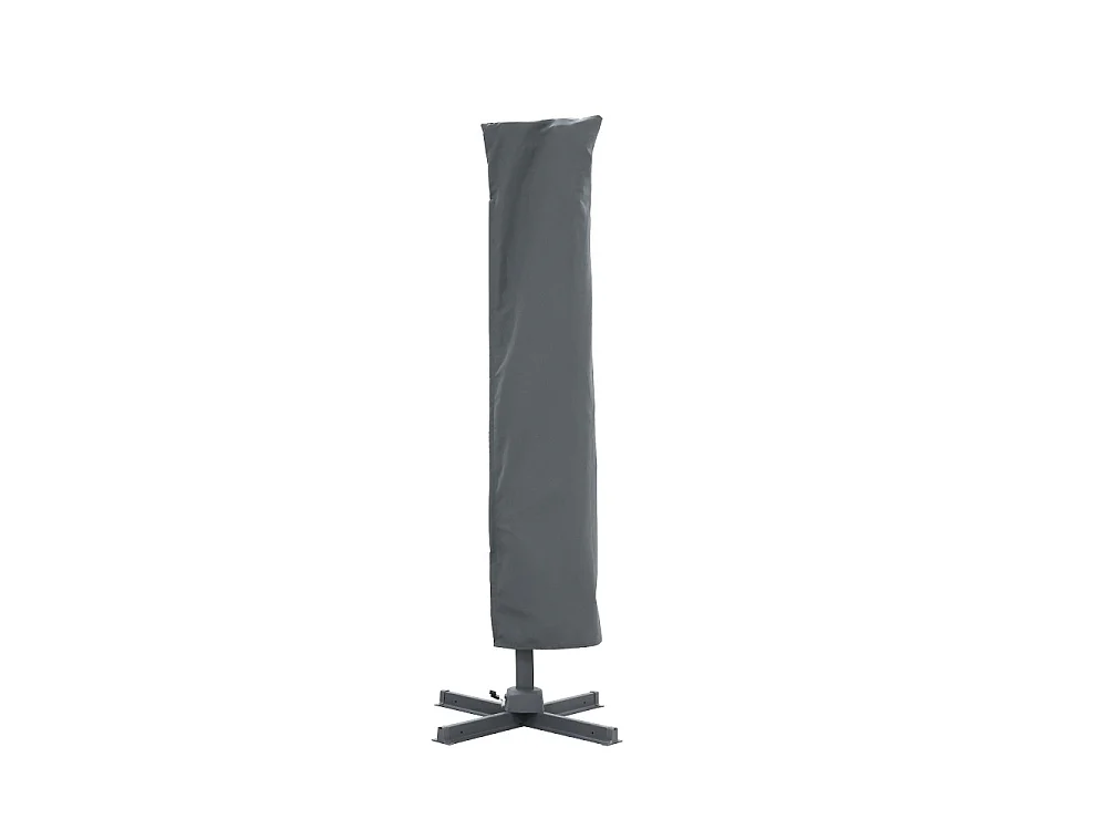 Veya - Parasol carré déporté en aluminium 3x3cm - Gris foncé