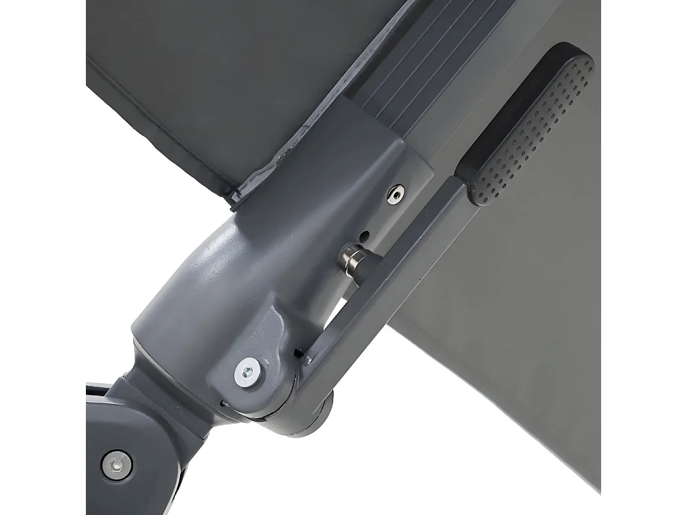 Veya - Parasol carré déporté en aluminium 3x3cm - Gris foncé