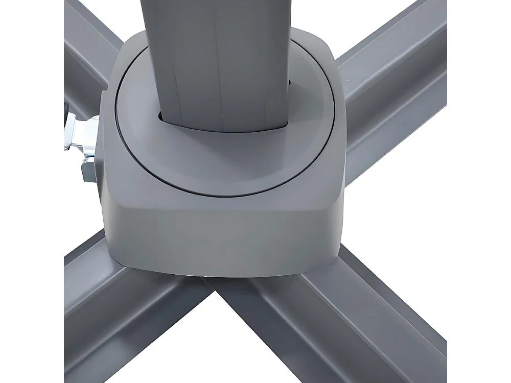 Veya - Parasol carré déporté en aluminium 3x3cm - Gris foncé