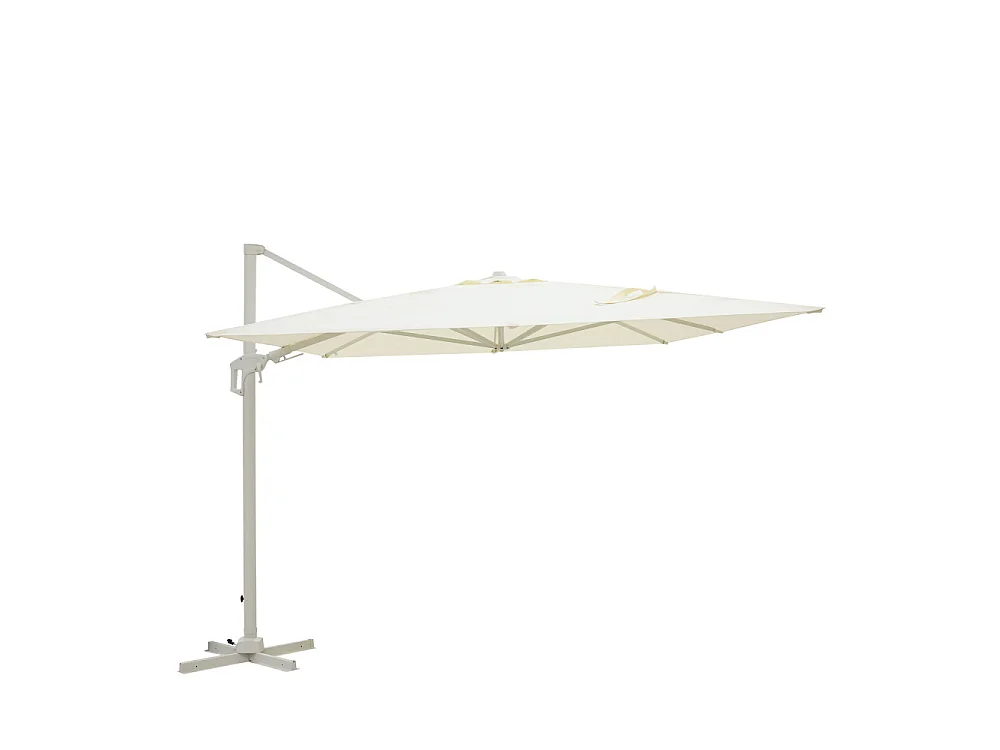 Veya - Parasol rectangulaire déporté en aluminium 3x4m - Beige
