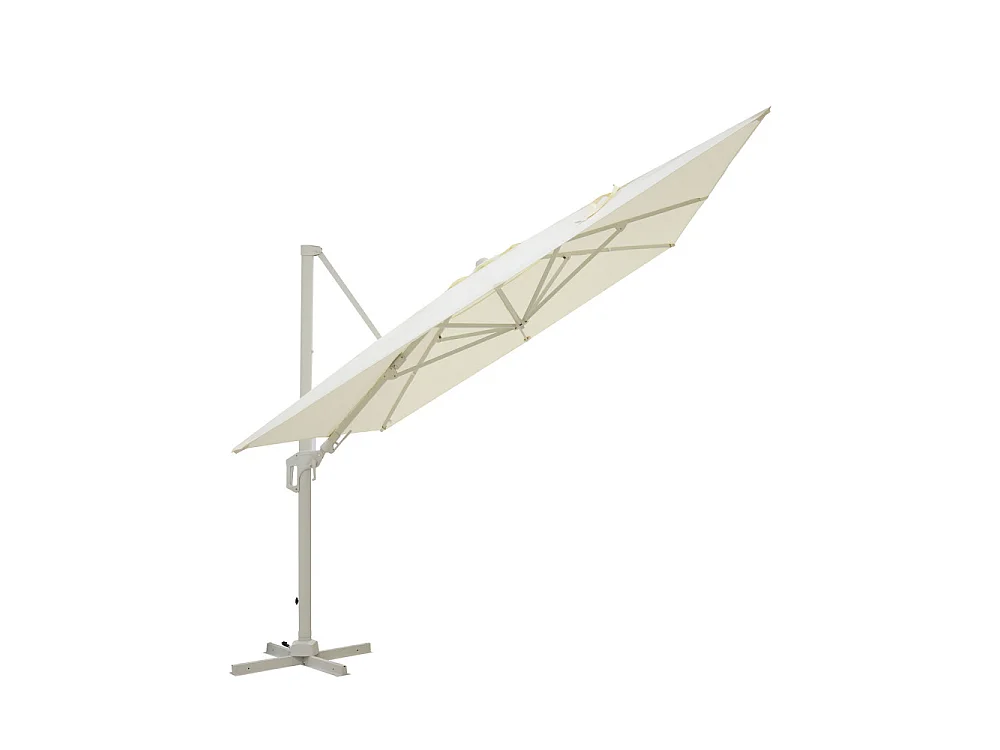 Veya - Parasol rectangulaire déporté en aluminium 3x4m - Beige