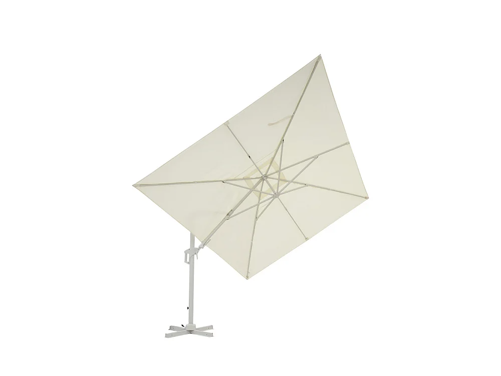 Veya - Parasol rectangulaire déporté en aluminium 3x4m - Beige