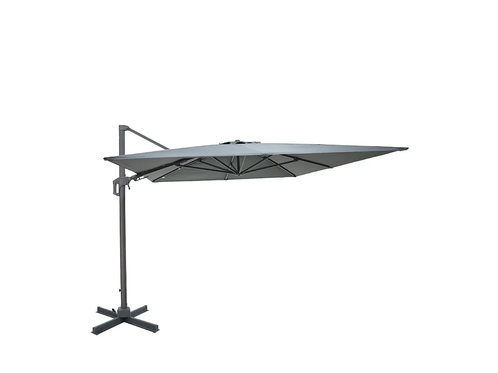 Veya - Parasol rectangulaire déporté en aluminium 3x4m - Gris foncé