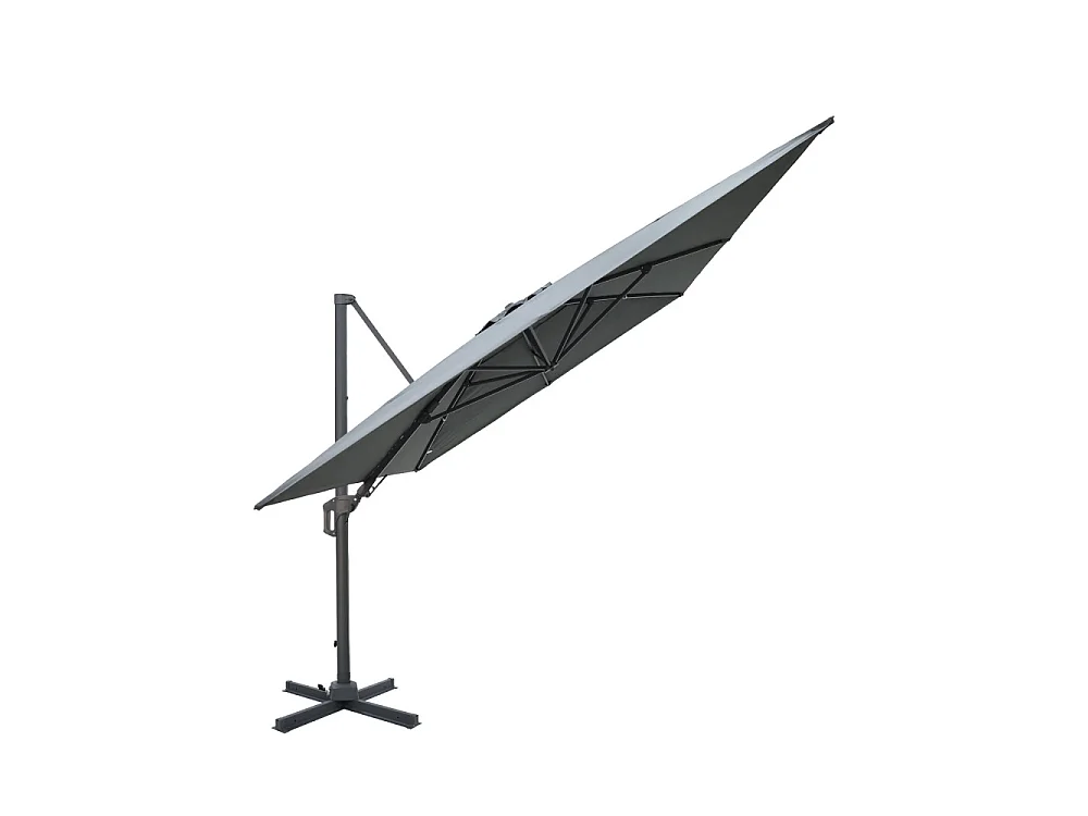 Veya - Parasol rectangulaire déporté en aluminium 3x4m - Gris foncé