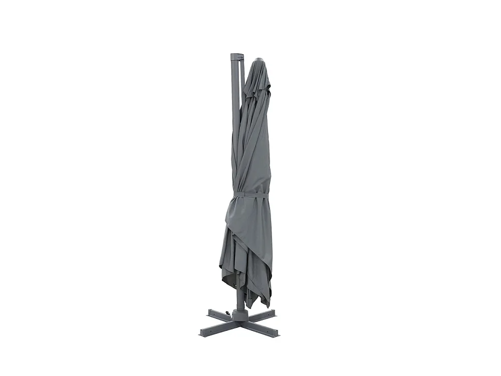 Veya - Parasol rectangulaire déporté en aluminium 3x4m - Gris foncé