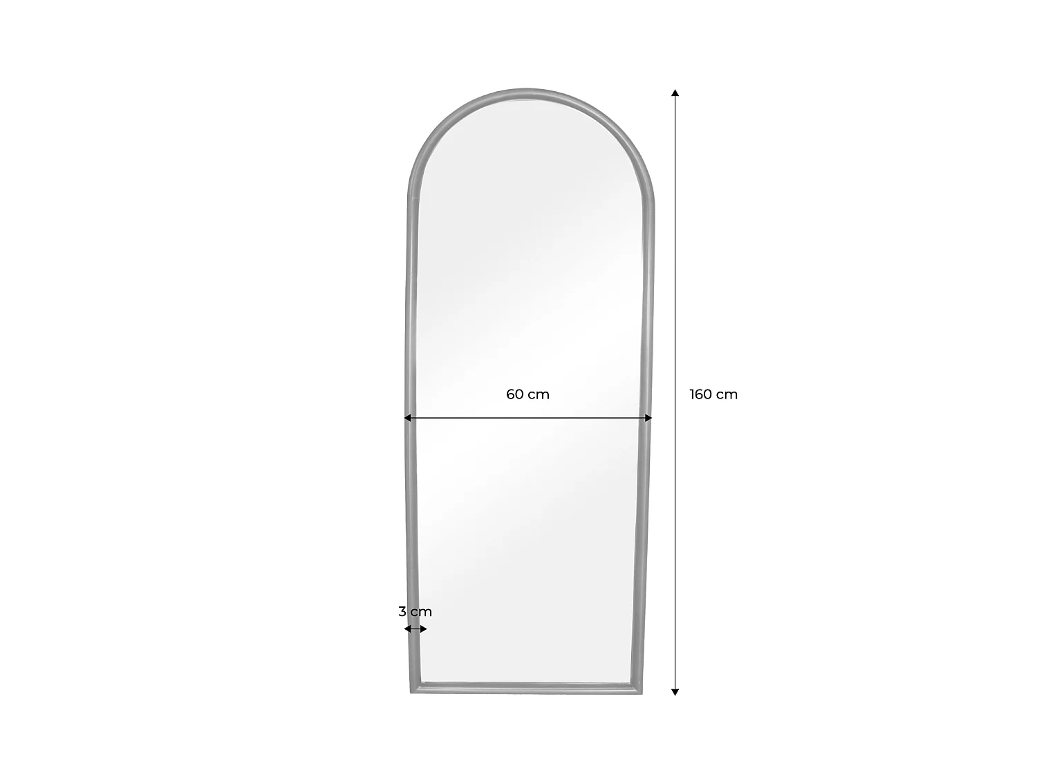 Specchio arco legno di pino, noce