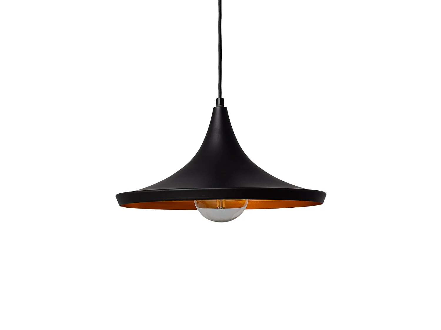 Lámpara colgante de techo, 35cm negro y dorado