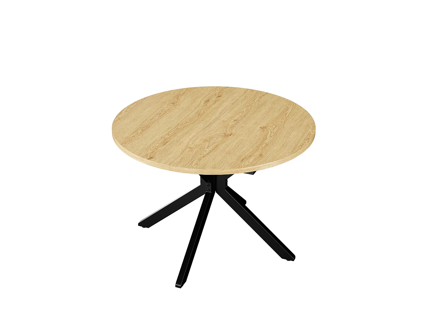 Table extensible pliable 6 places – Naturel clair | Pieds métalliques, glissière fluide, plateau 110-150 cm