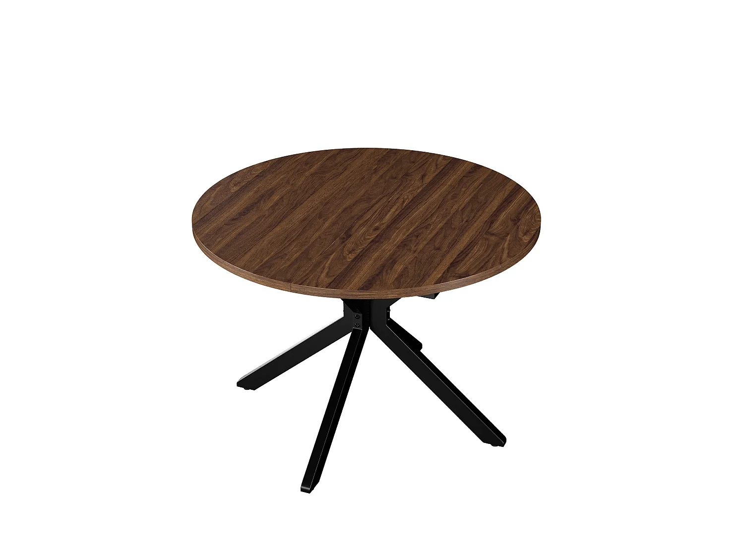 Uitschuifbare inklapbare tafel voor 6 personen – Donker walnoot | Metalen poten, soepele geleider, blad 110-150 cm