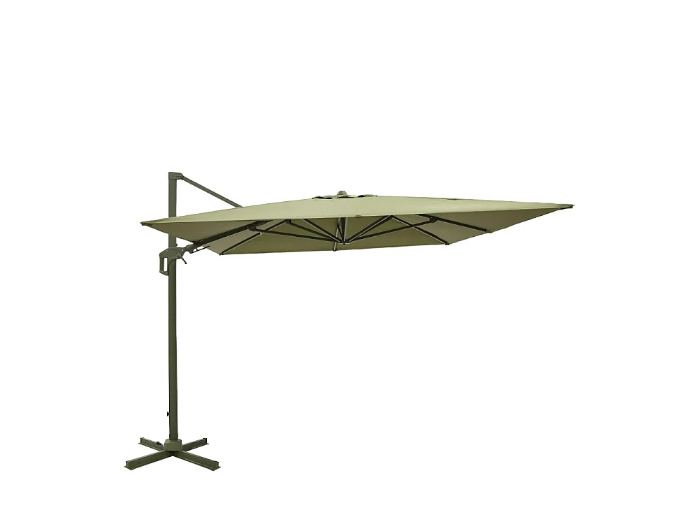 Veya - Parasol rectangulaire déporté en aluminium 3x4m - Vert olive