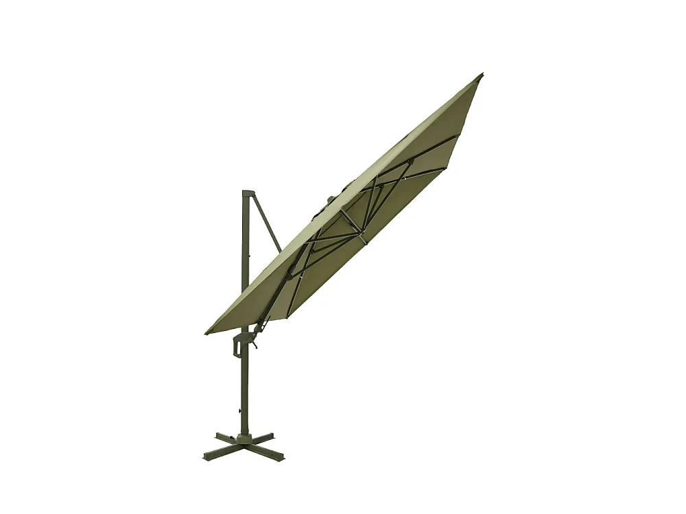 Veya - Parasol rectangulaire déporté en aluminium 3x4m - Vert olive
