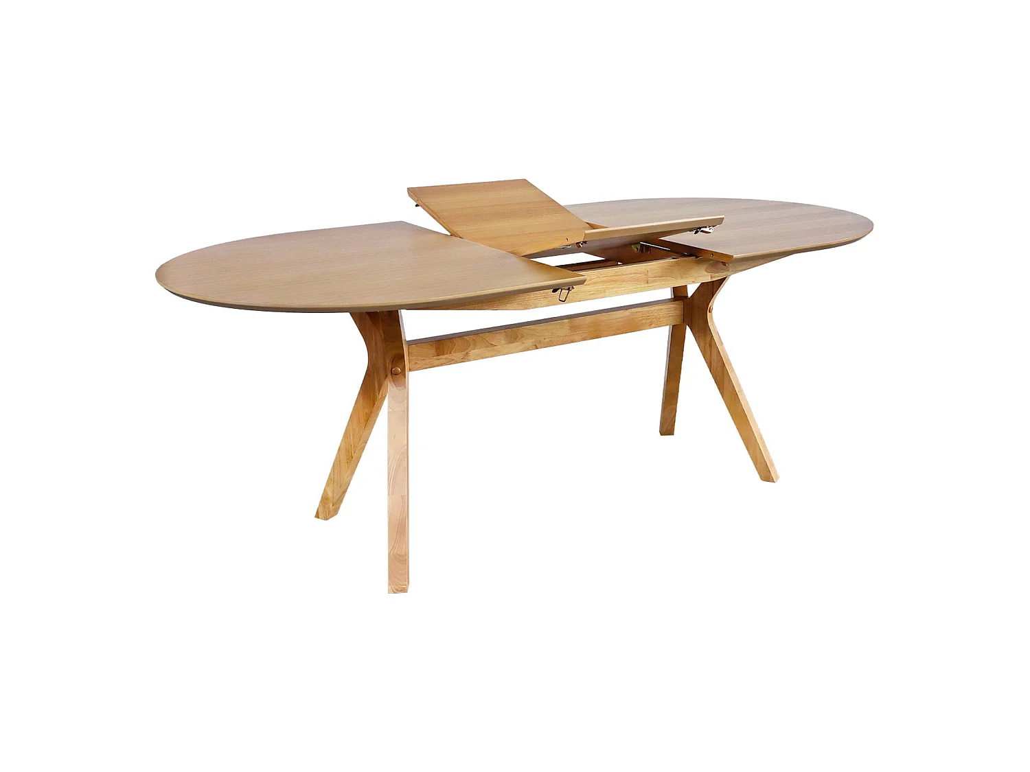 Table à manger oblongue extensible. 160-200cm 4-8 personnes MDF et placage chêne. couleur naturelle