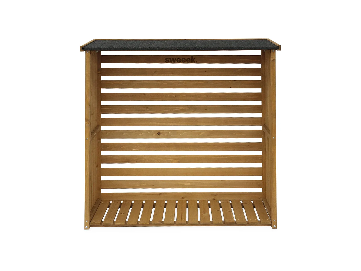 Cobertizo para troncos de madera de abeto, set de 2 natural