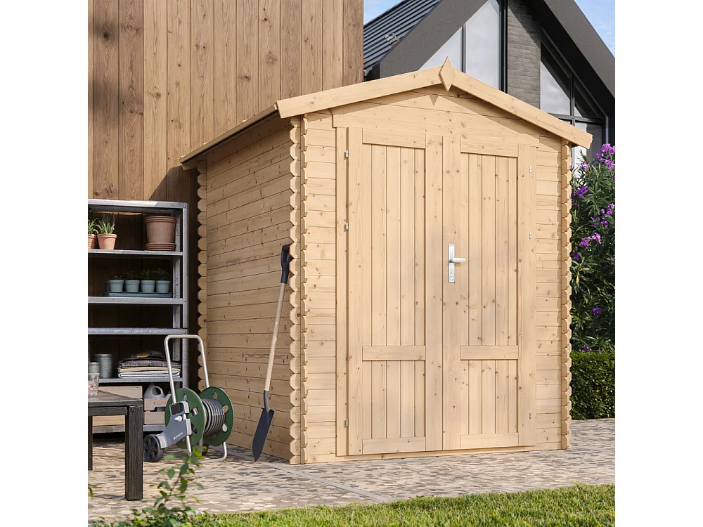 Abri de Jardin en Bois avec sol traité - 186x196xH224 cm / 2.82 m² - M320F1+M320G