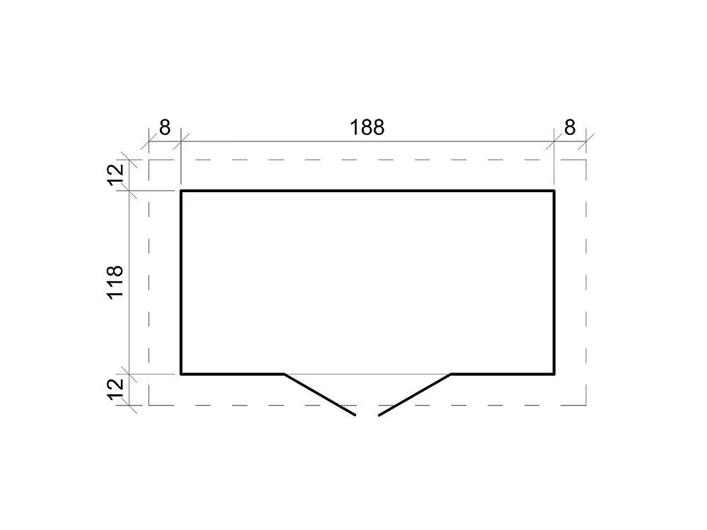 Holz-Gartenhaus mit imprägniertem boden - 142x204xH206 cm / 2.22 m² - M311C1+M311G