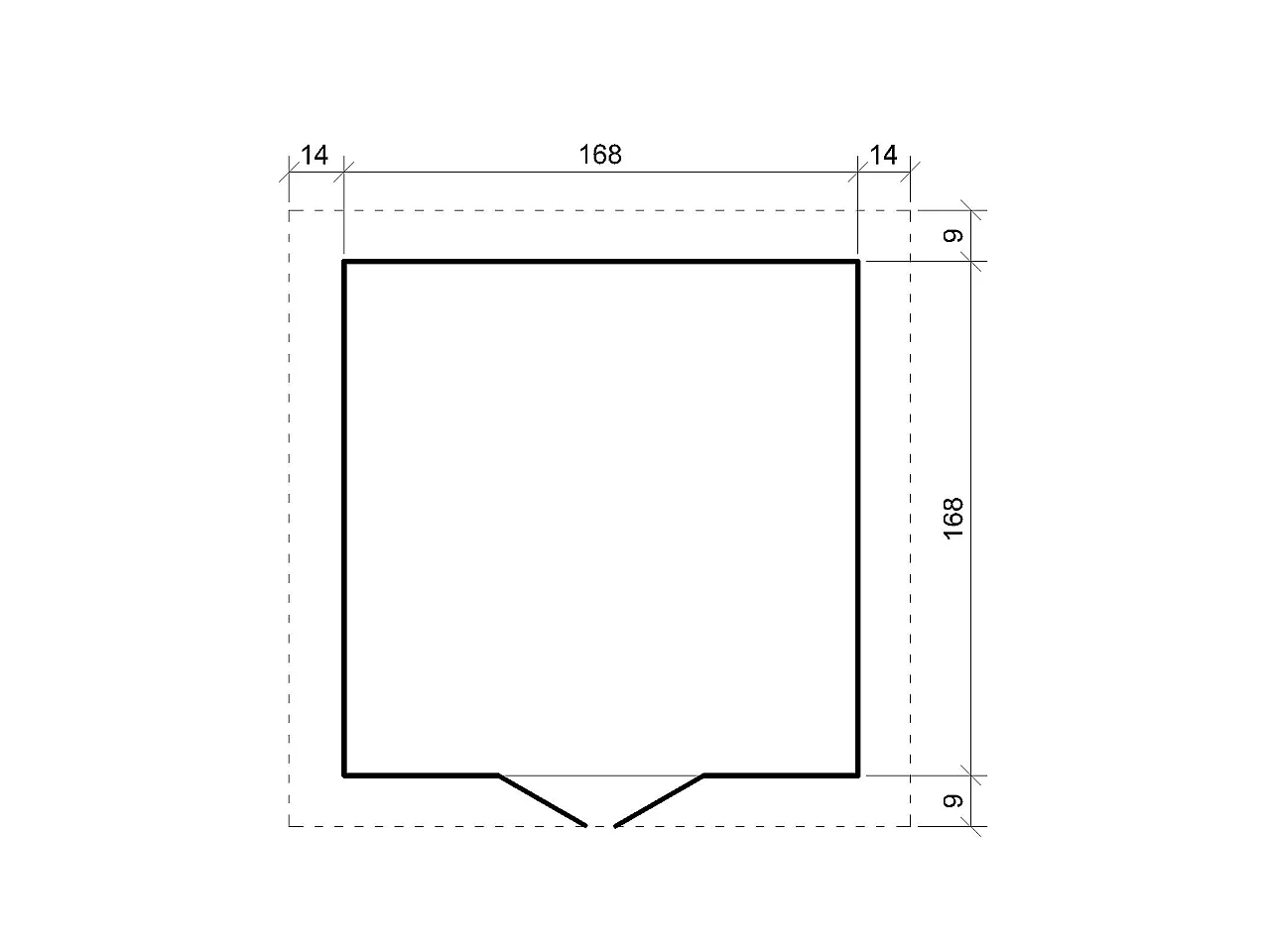 Abri de Jardin en Bois avec sol traité - 186x196xH224 cm / 2.82 m² - M320C1+M320G