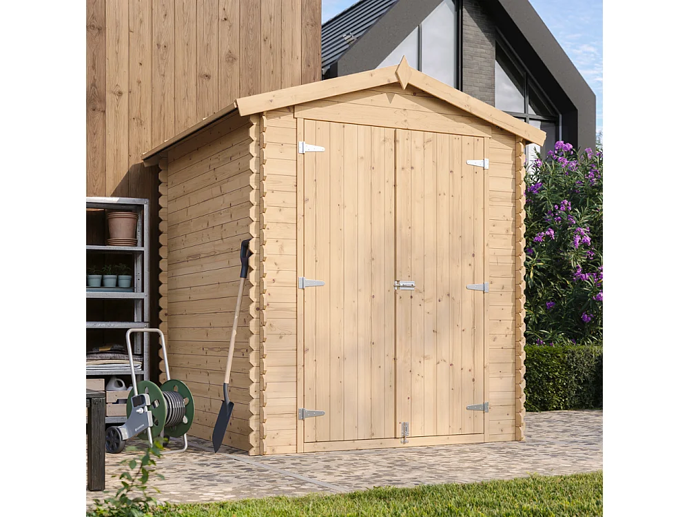 Abri de Jardin en Bois avec sol traité - 186x196xH224 cm / 2.82 m² - M320C1+M320G