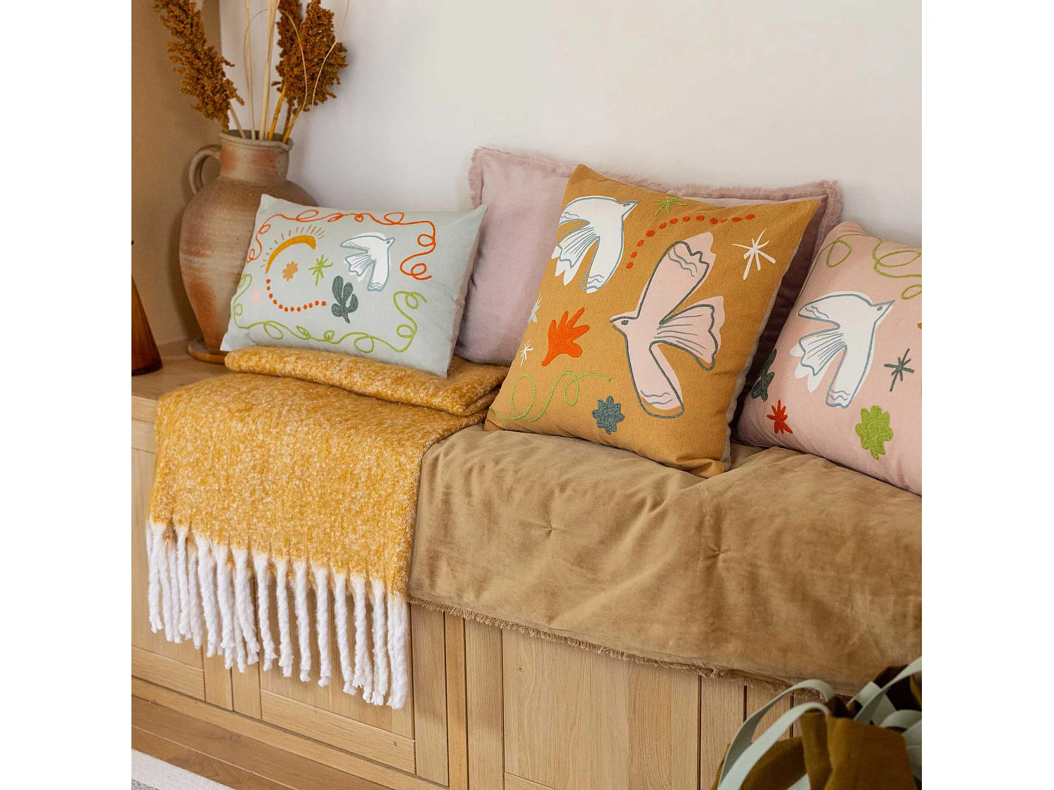Plaid uni Fara cannelle 135 x 200 cm Vivaraise