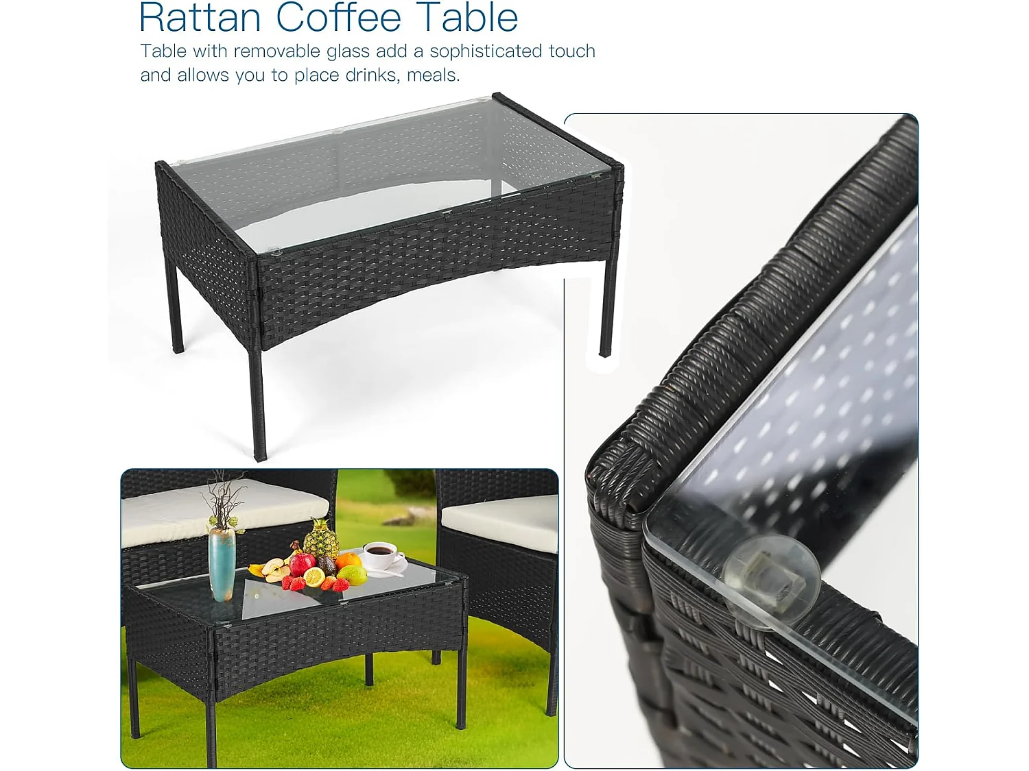 4 Seater Outdoor Garden Rattan Furniture Set