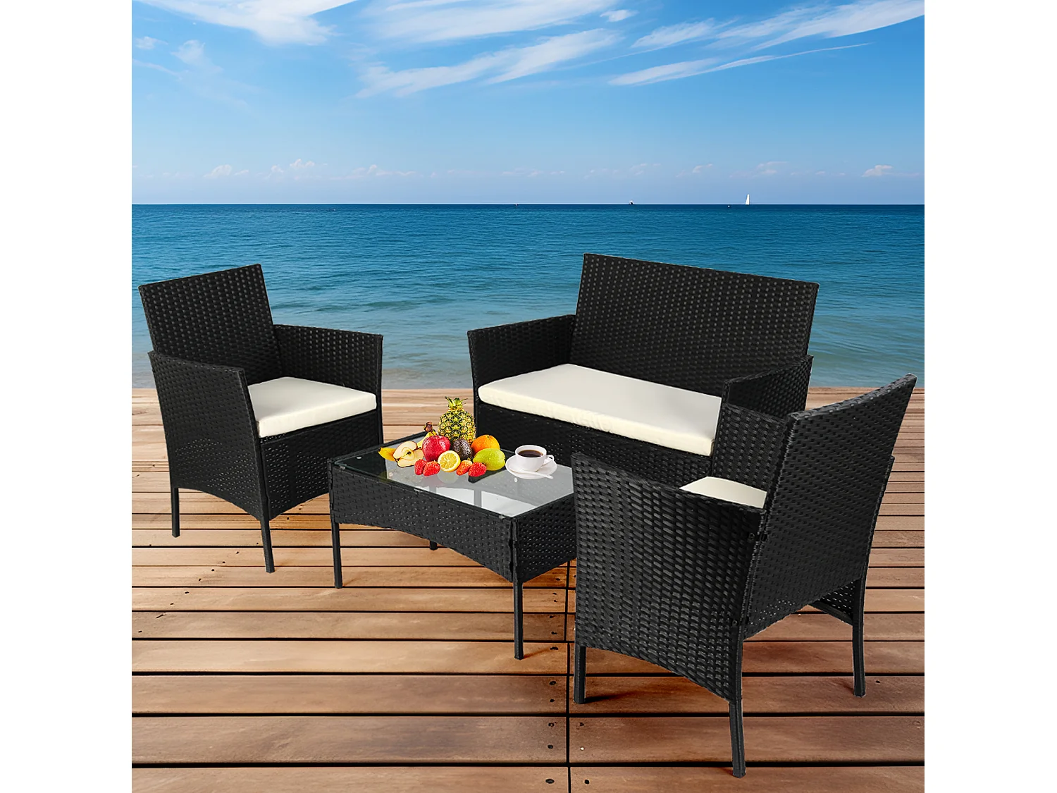 4 Seater Outdoor Garden Rattan Furniture Set